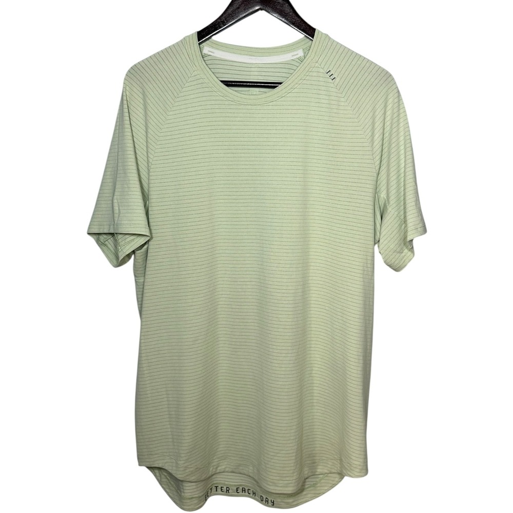 Lululemon Mens Drysense Short-Sleeve Shirt M Silver Blue Gym‎ Workout Activewear